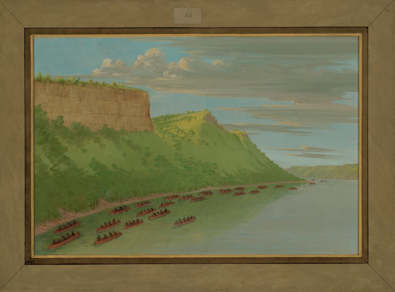 Hennepin atya és társai a szerelmes ugrása, 1680. április, 1847-48 alkotó: George Catlin