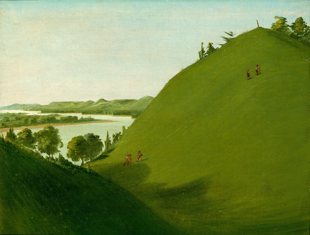 Floyd sírja, ahol Lewis és Clark eltemette Floyd őrmestert 1804-ben, 1832-ben. alkotó: George Catlin