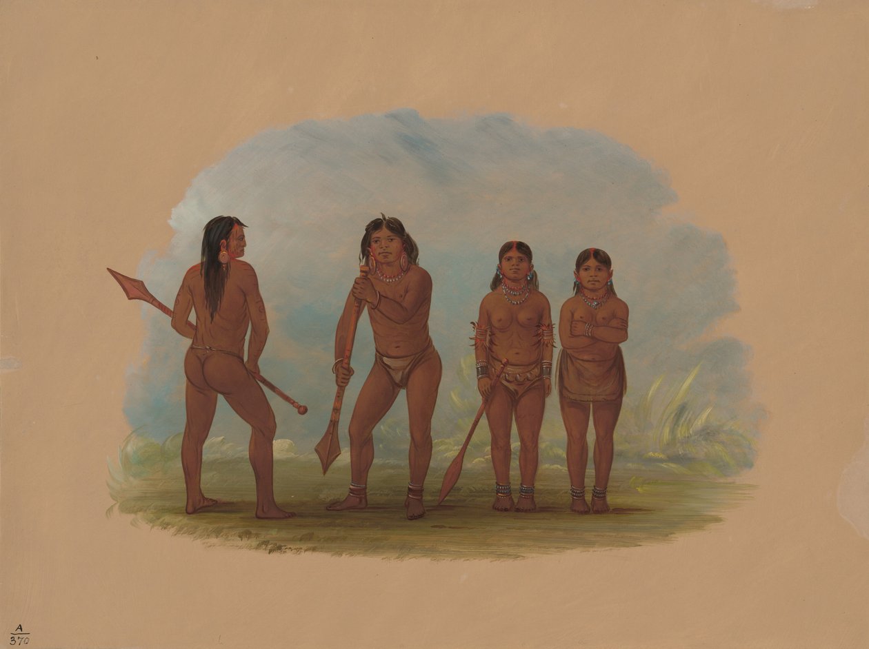 Négy angustura indián, 18541869. alkotó: George Catlin
