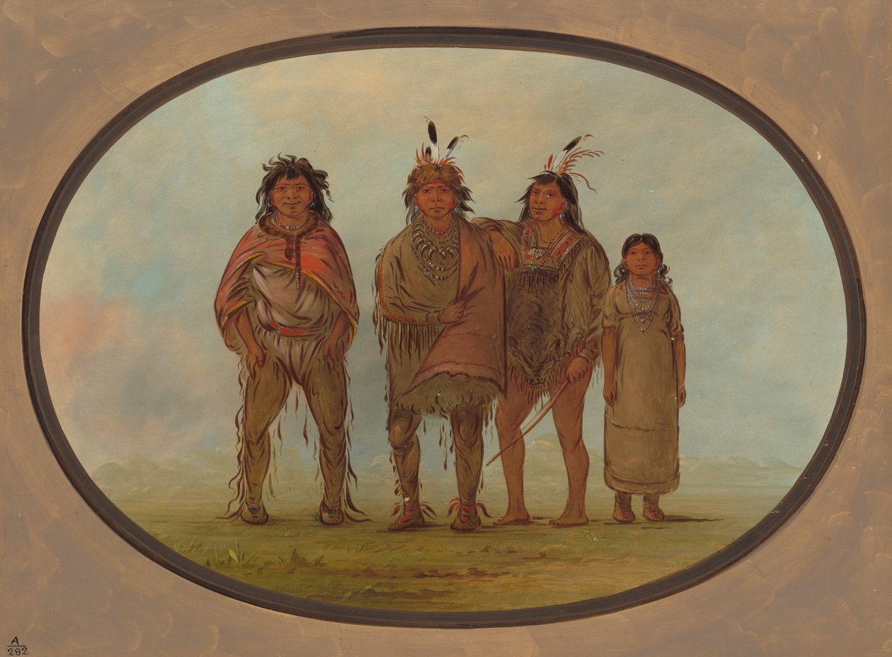Négy dogrib indián, 18551869. alkotó: George Catlin
