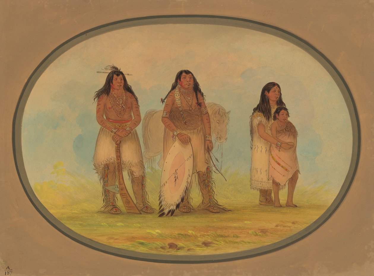 Négy kiowai indián, 18611869. alkotó: George Catlin