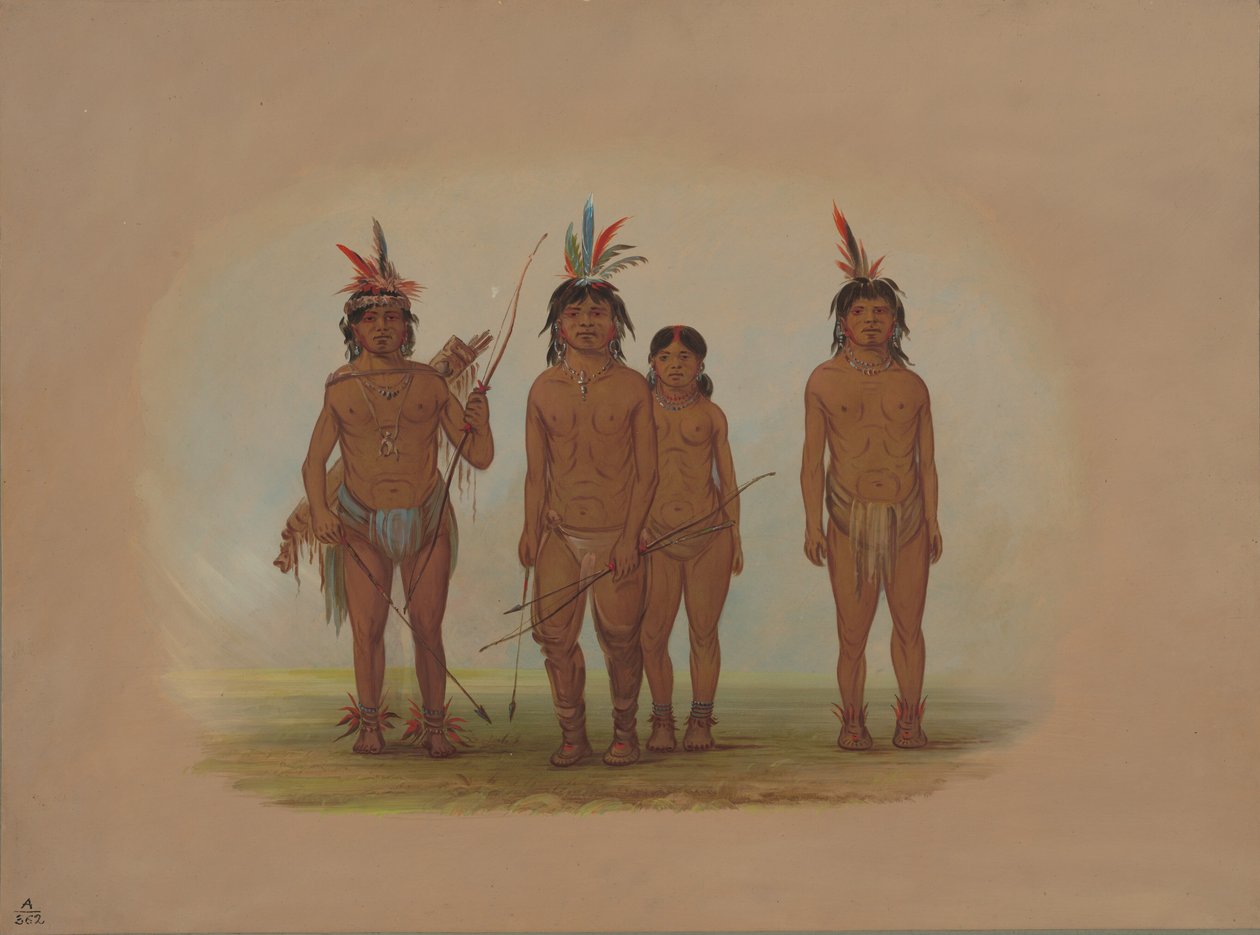 Négy macouchi indián, 18541869. alkotó: George Catlin