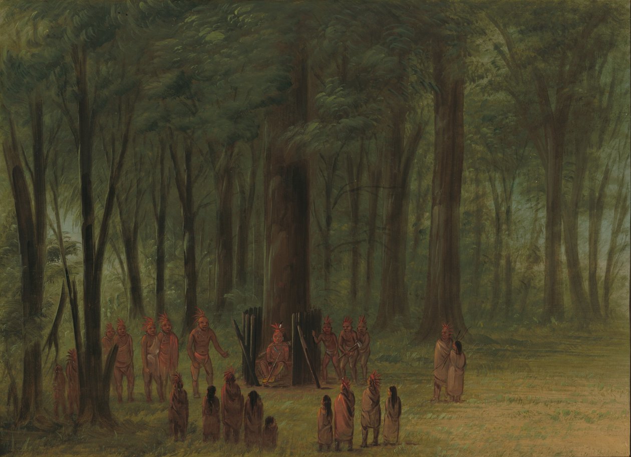 Black Hawk temetése – Saukie, 18611869. alkotó: George Catlin