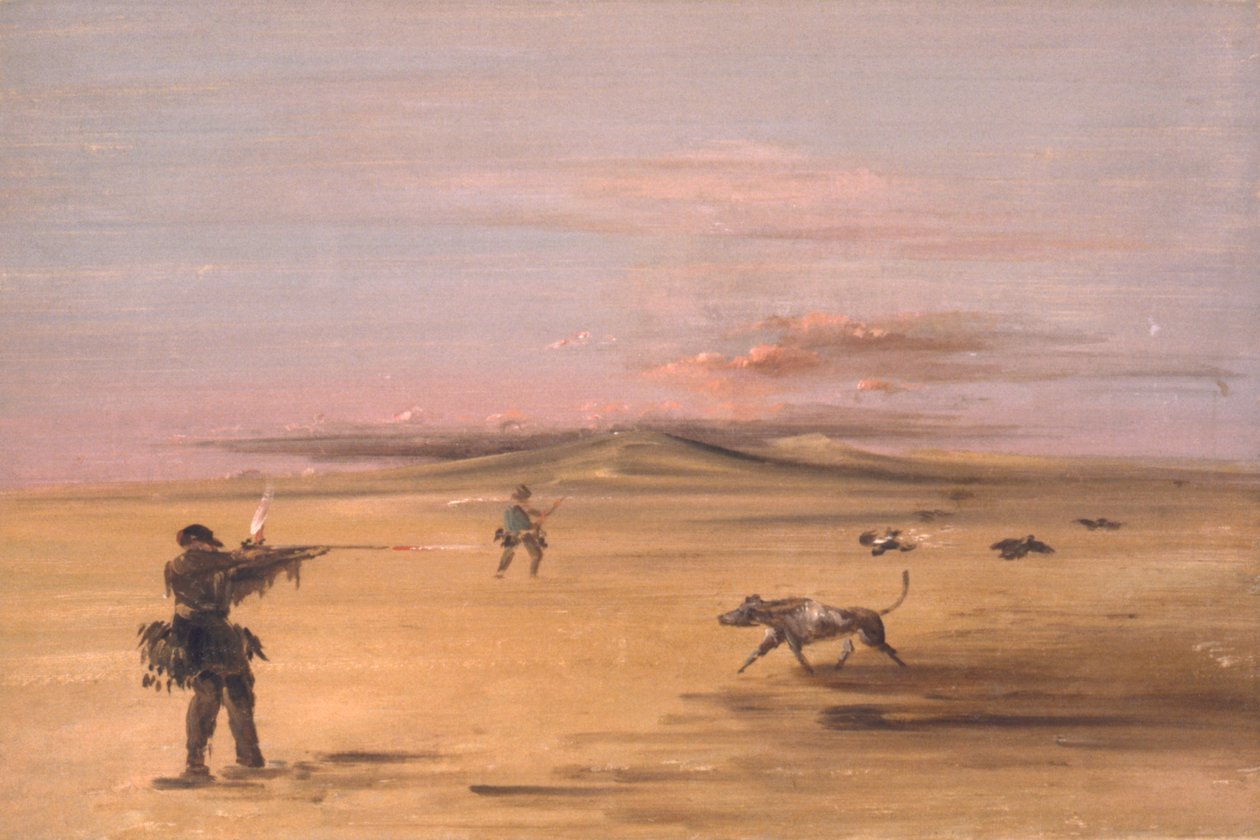 Mormota vadászat a Missouri prérin alkotó: George Catlin