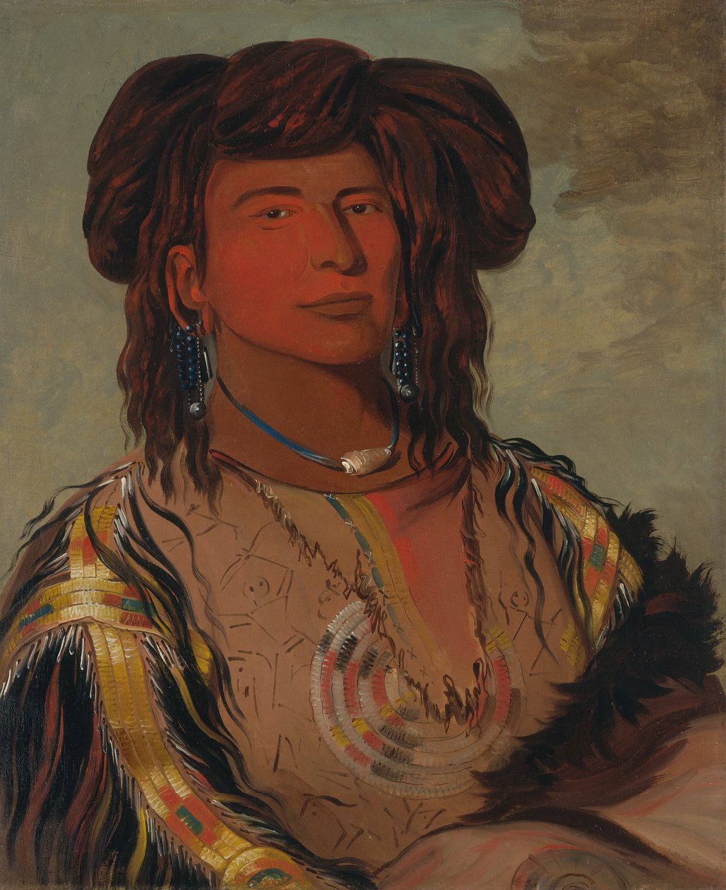 Ha-wón-je-tah, Egyszarv, a Miniconjou törzs főnöke, 1832. alkotó: George Catlin