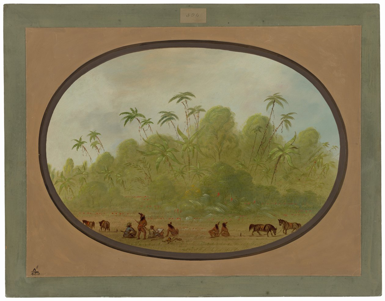 Megállás vázlat készítéséhez alkotó: George Catlin