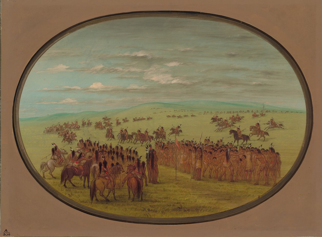 Lóverseny - Minatarrees, 18611869. alkotó: George Catlin