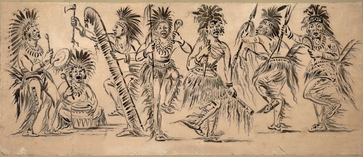 Indiai táncosok alkotó: George Catlin