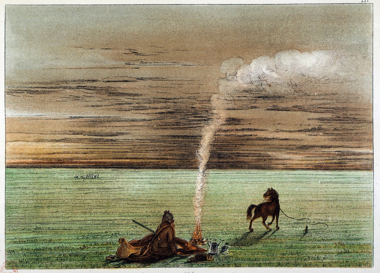 Amerika indiánjai: Catlint maga festette Charley lovával. Illusztráció: George Catlin (1794-1872) alkotó: George Catlin
