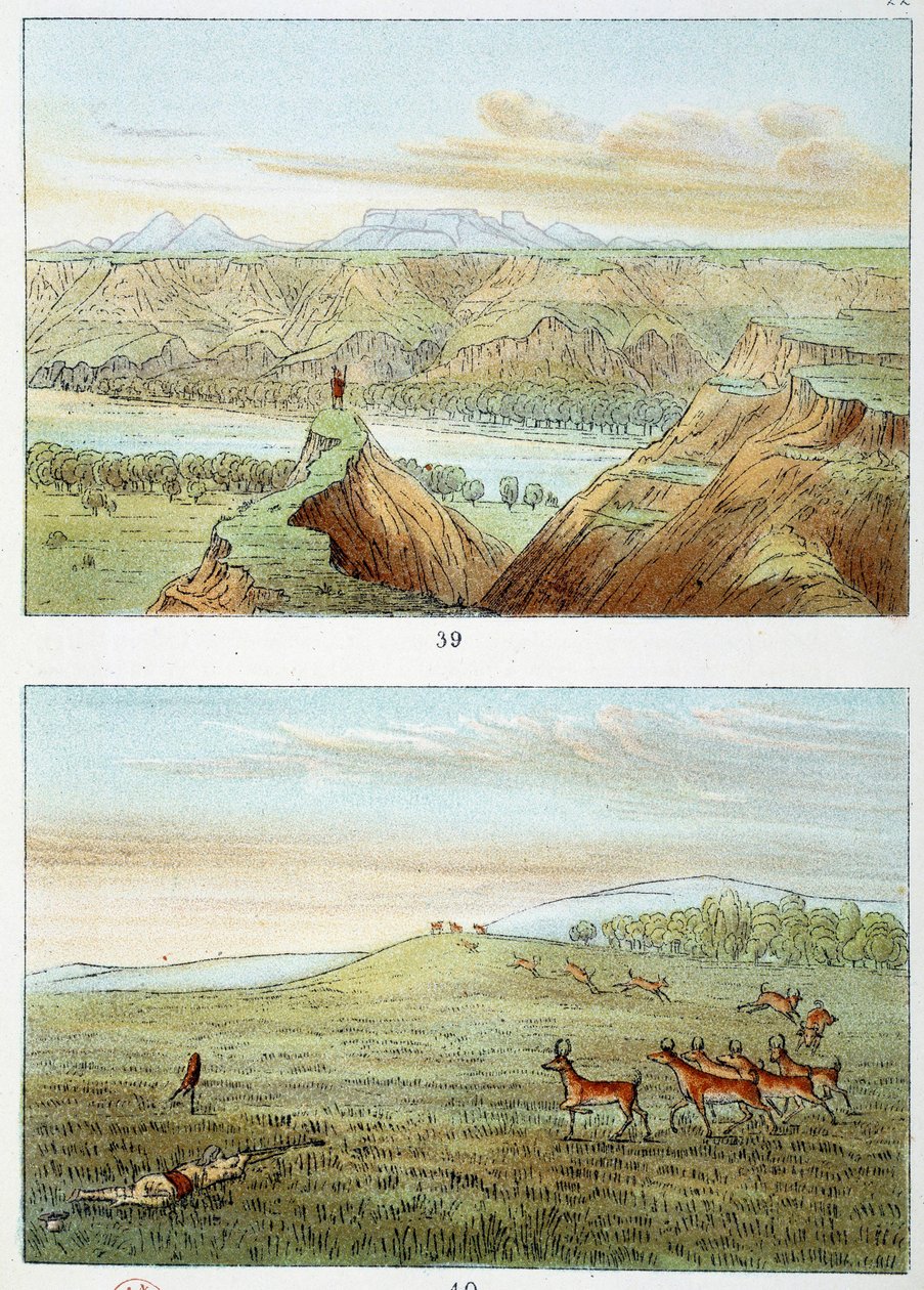 Amerikai indiánok: antilopvadászat George Catlin (1794-1872) metszete alkotó: George Catlin