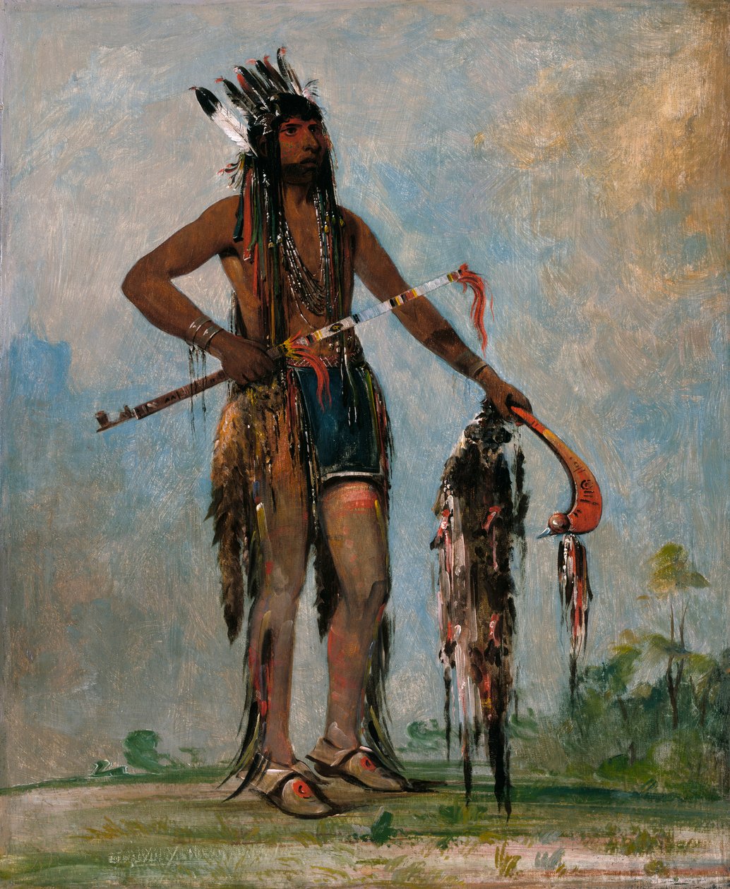 Ka-bés-hunk, Aki mindenfelé utazik, harcos, 1835. alkotó: George Catlin
