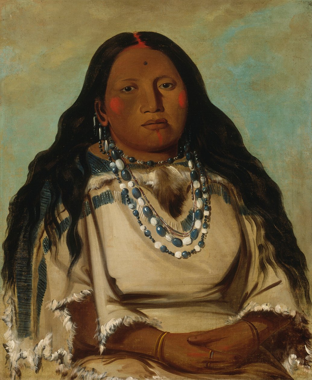 Kah-béck-a, az iker, a Véres Kéz felesége. alkotó: George Catlin