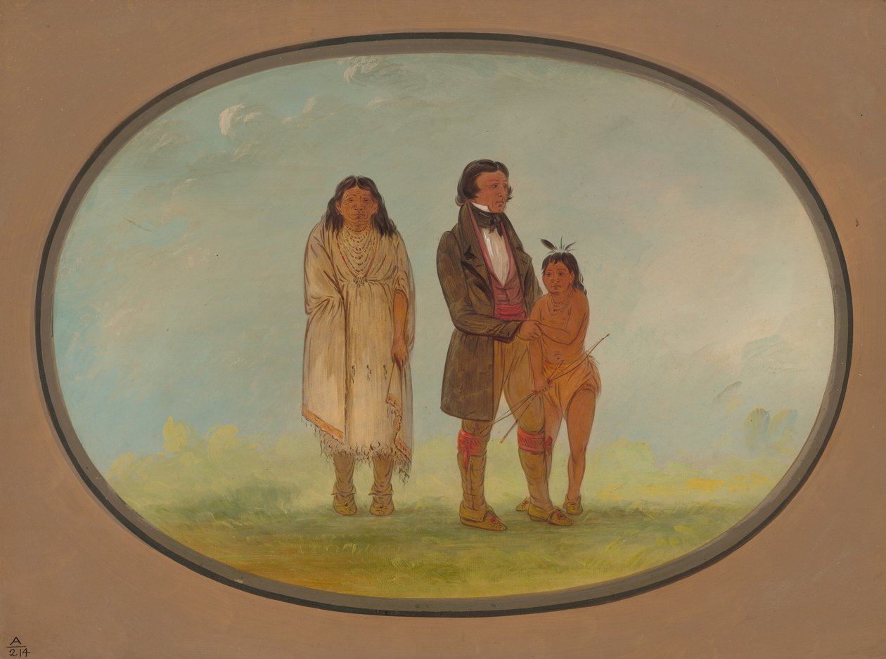 Kaskaskia főnök, anyja és fia, 18611869. alkotó: George Catlin