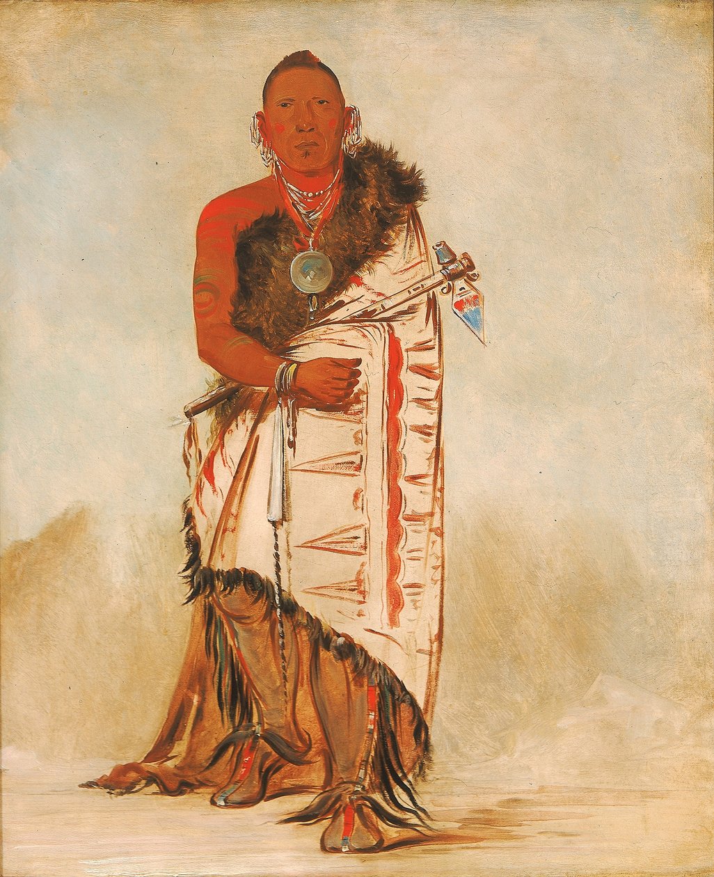 Ki-hó-go-waw-shú-shee, bátor törzsfőnök, a törzs főnöke alkotó: George Catlin