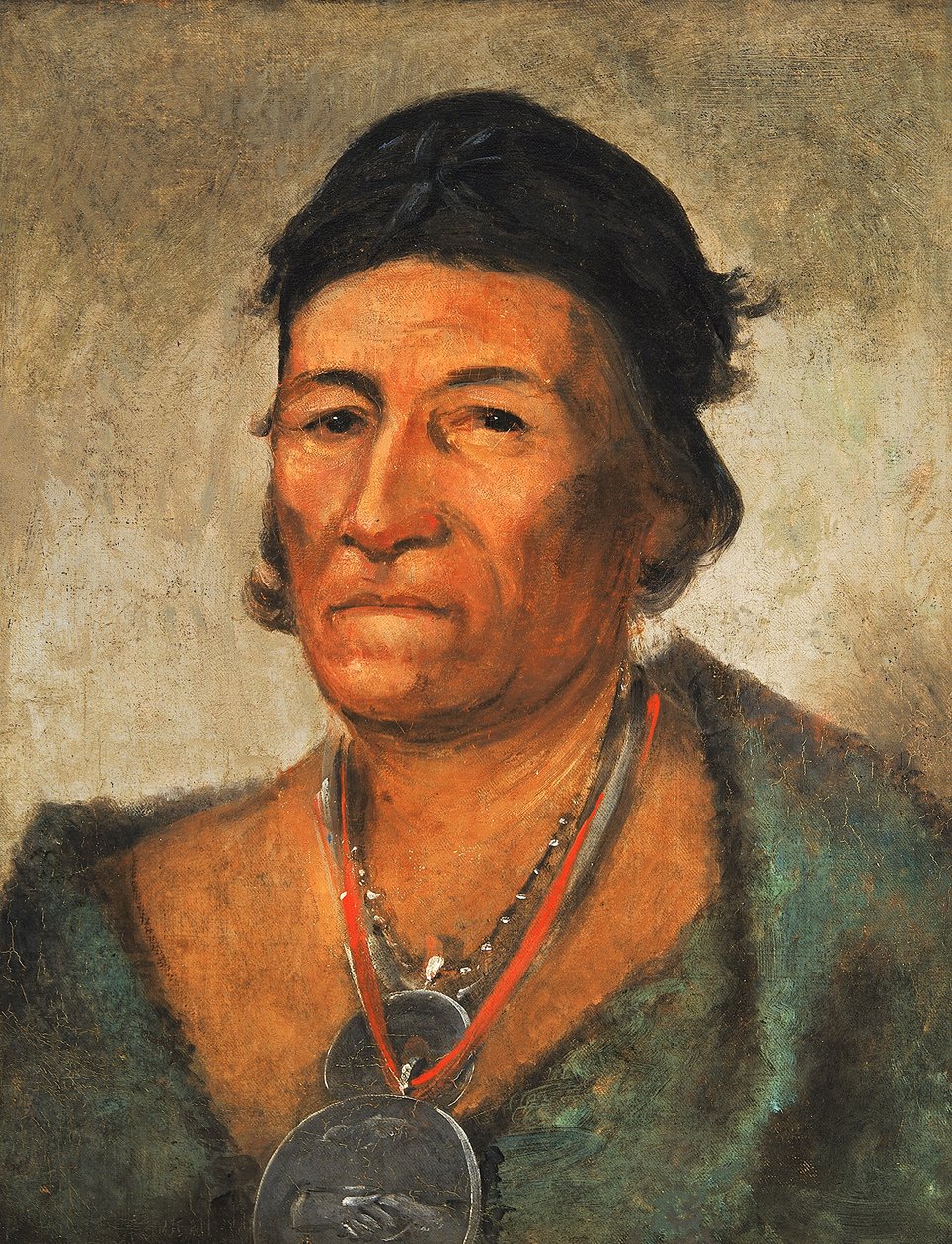 Ko-mán-i-kin, Big Wave, egy régi és kitüntetett főnök, 1831. alkotó: George Catlin