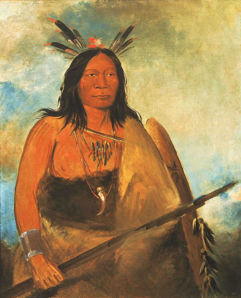 Kots-o-kó-ro-kó, Bikanyakszőr, vezér, 1834. alkotó: George Catlin
