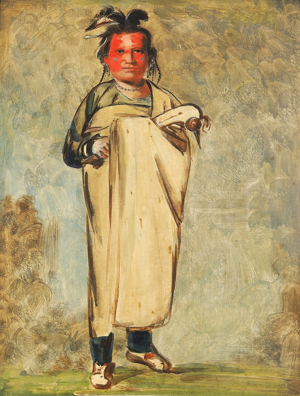 Káw-kaw-ne-chóo-a, a Brave alkotó: George Catlin