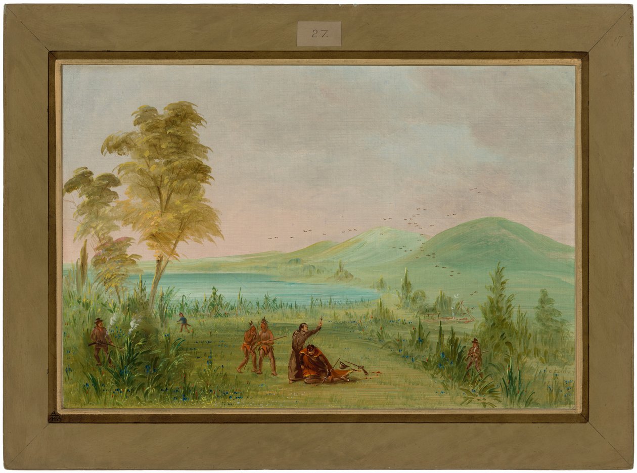 La Salle-t Duhaut meggyilkolta. 1686. május 19. alkotó: George Catlin