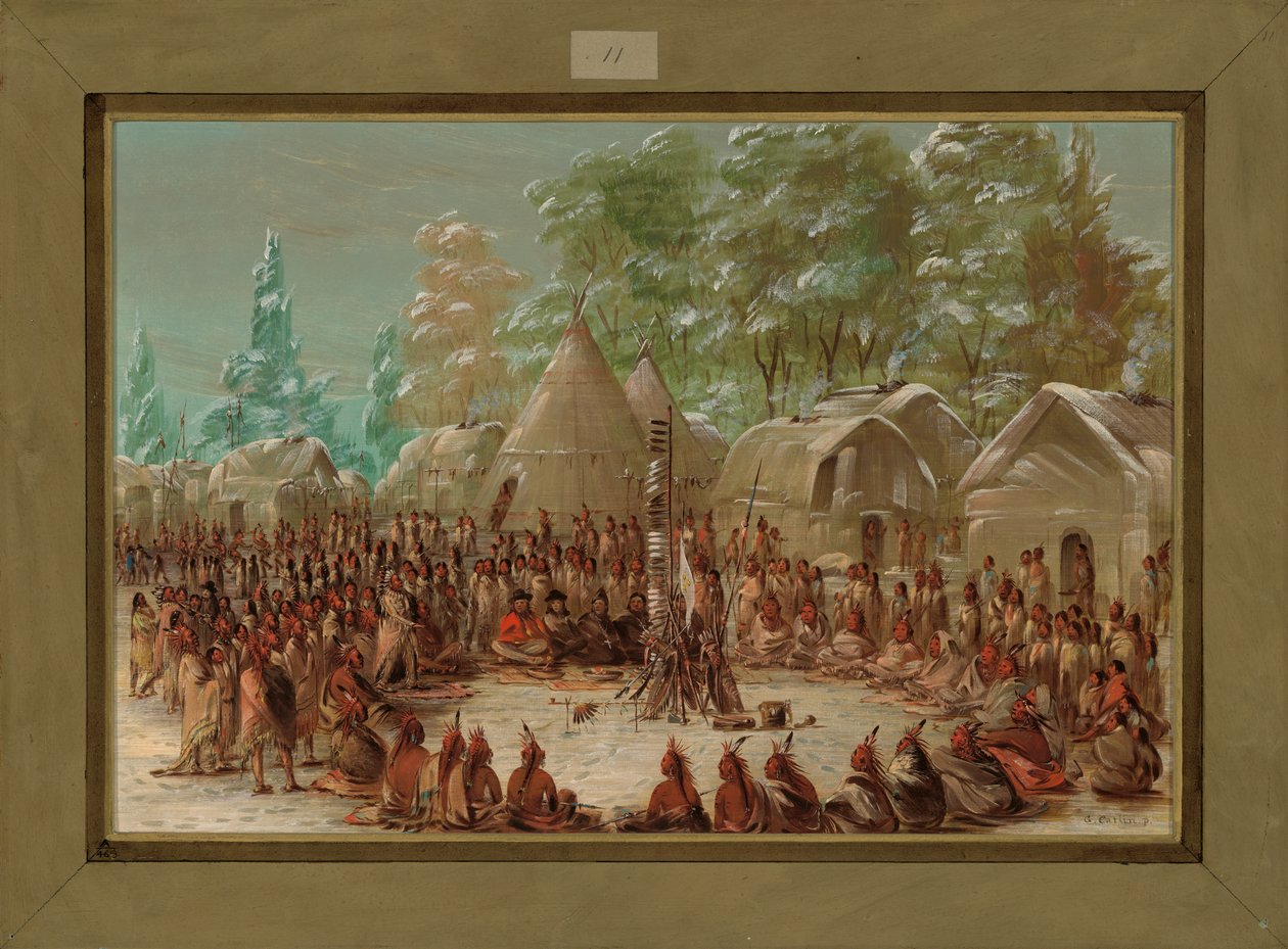 La Salle partija Illinois Village-ben, 1680. január 2., 1847-1848 alkotó: George Catlin