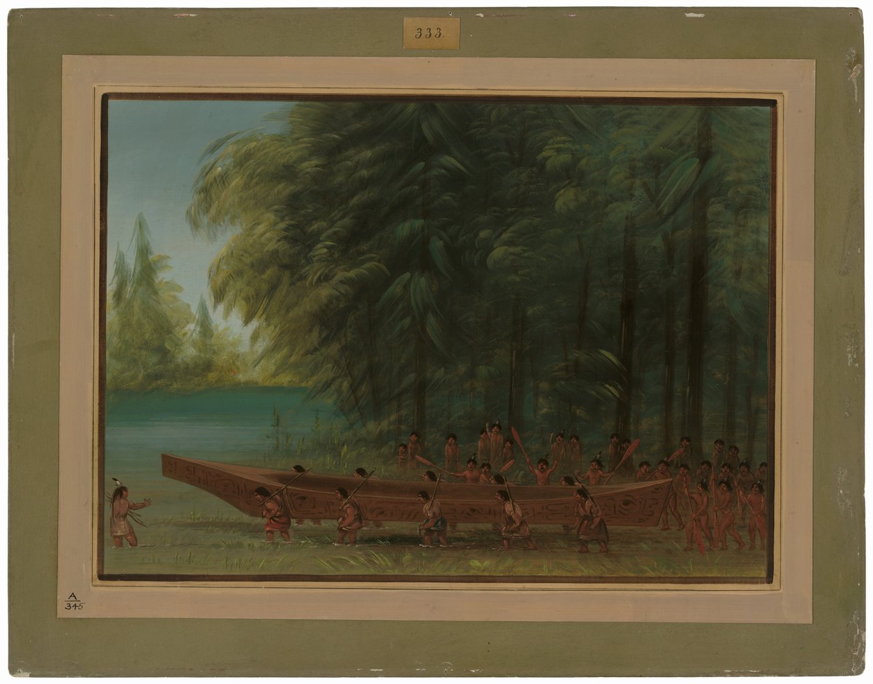 Kenu indítása – Nayas Indians alkotó: George Catlin