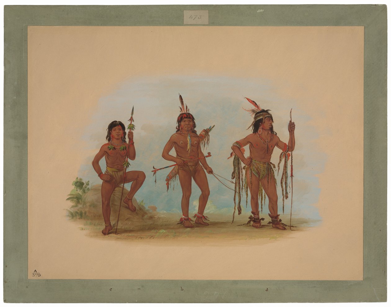 Lengua gyógyszeres férfi két harcossal alkotó: George Catlin