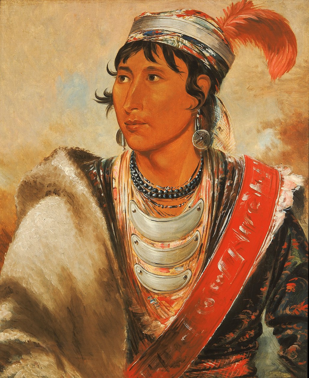 Láh-shee, a Nyaló, akit "Creek Billy"-nek hívnak. alkotó: George Catlin