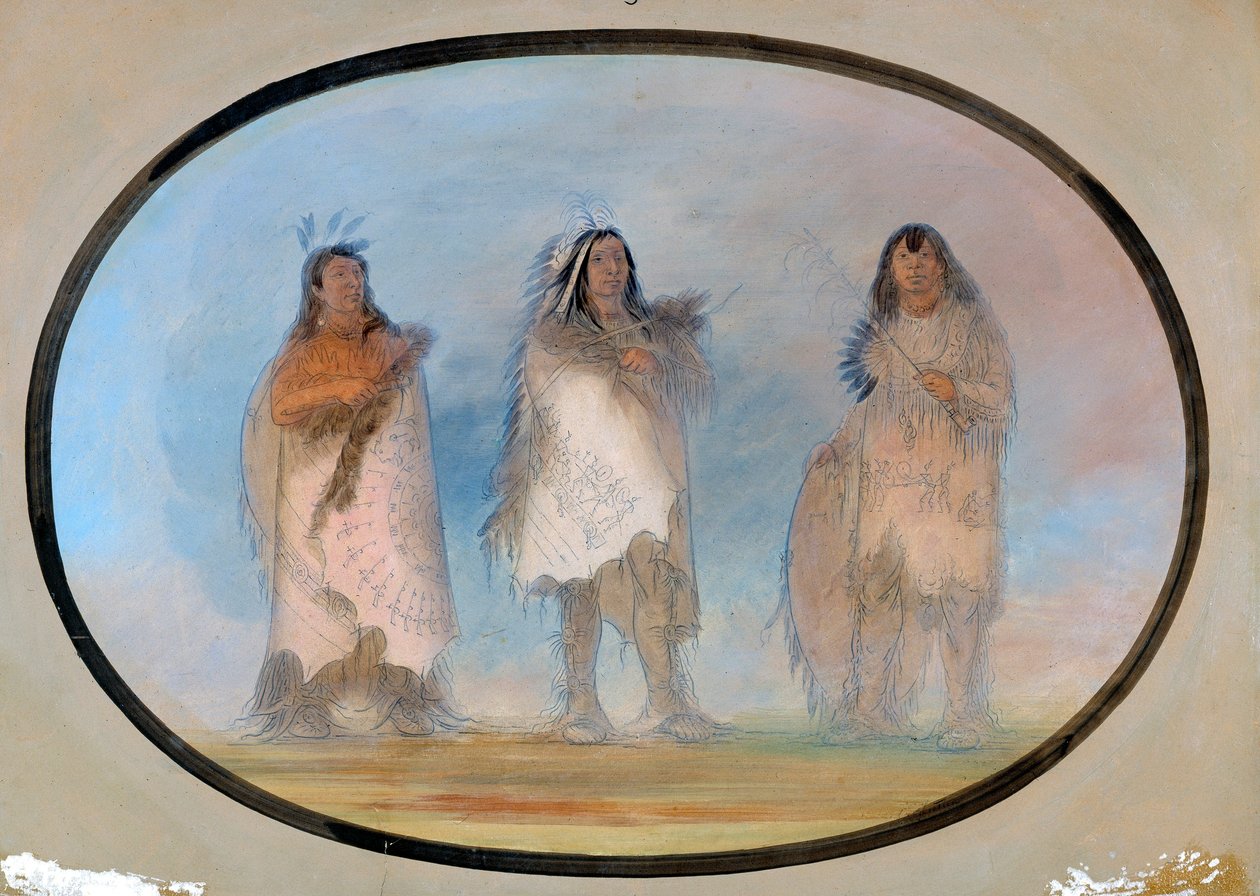 Kis Medve, Meredek Szél, A Kutya; A sziú törzs három kiváló harcosa alkotó: George Catlin