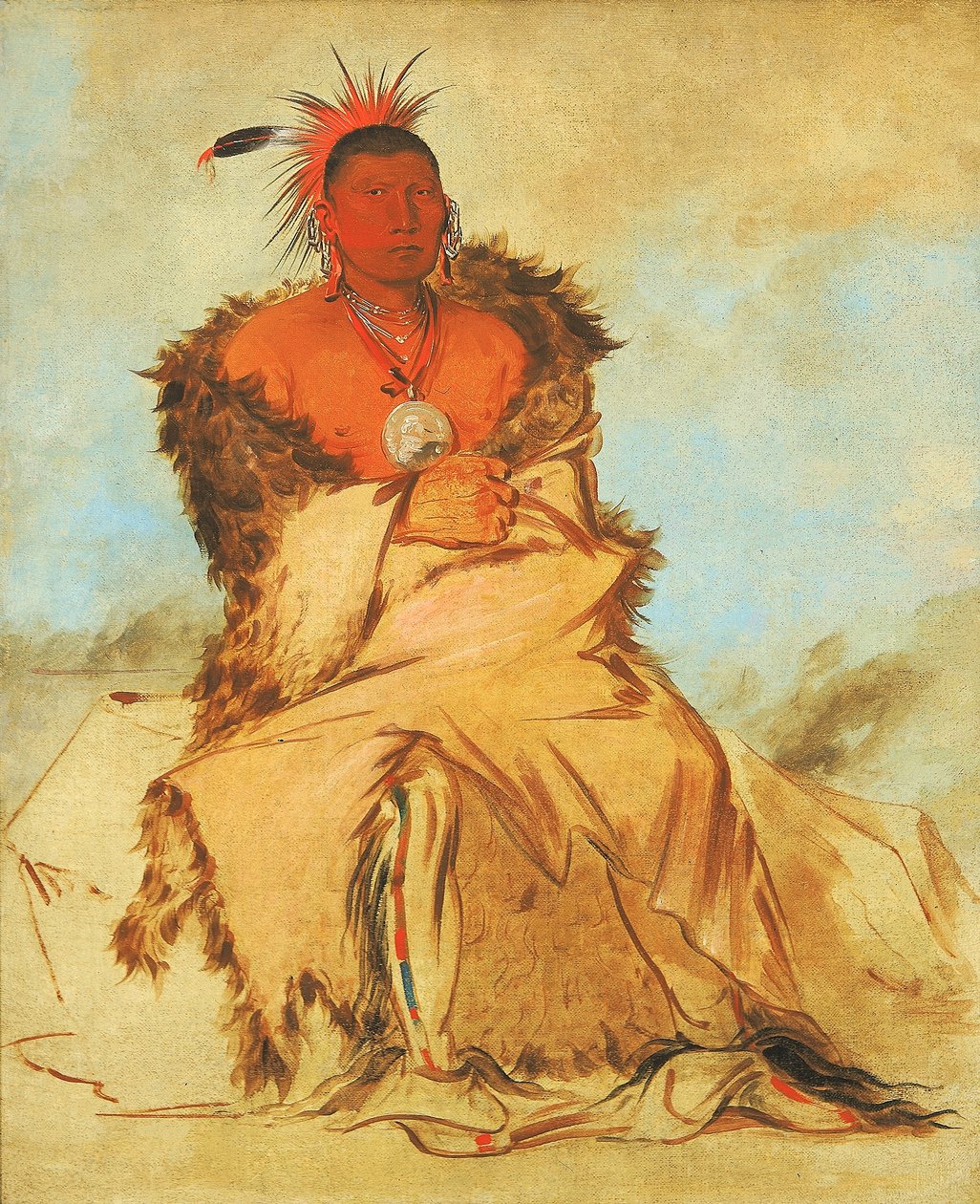Loo-rá-wée-re-coo, Madár, aki háborúba megy, egy Tapage Pawnee alkotó: George Catlin