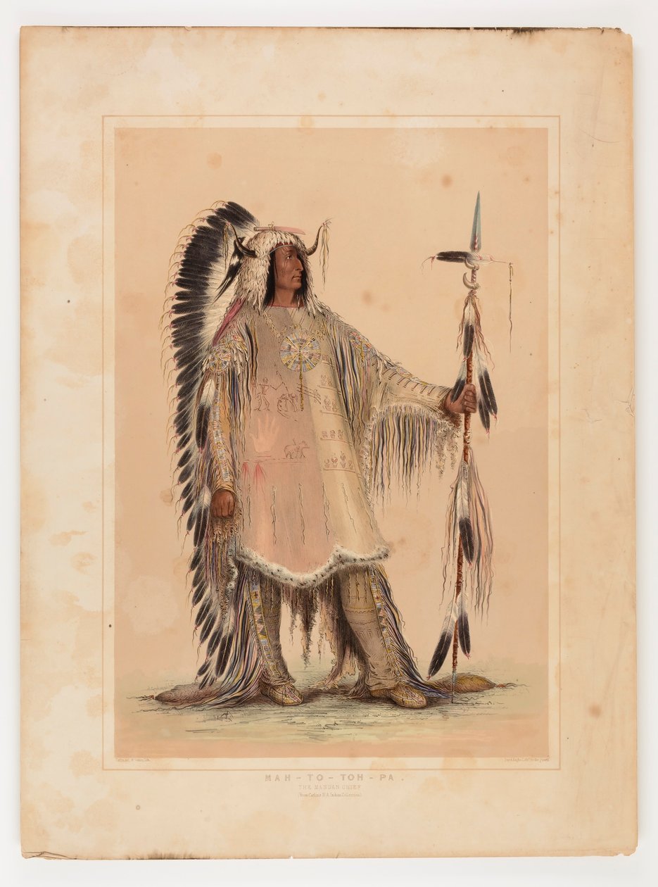 Mah-to-toh-pa, a mandan törzsfőnök... alkotó: George Catlin