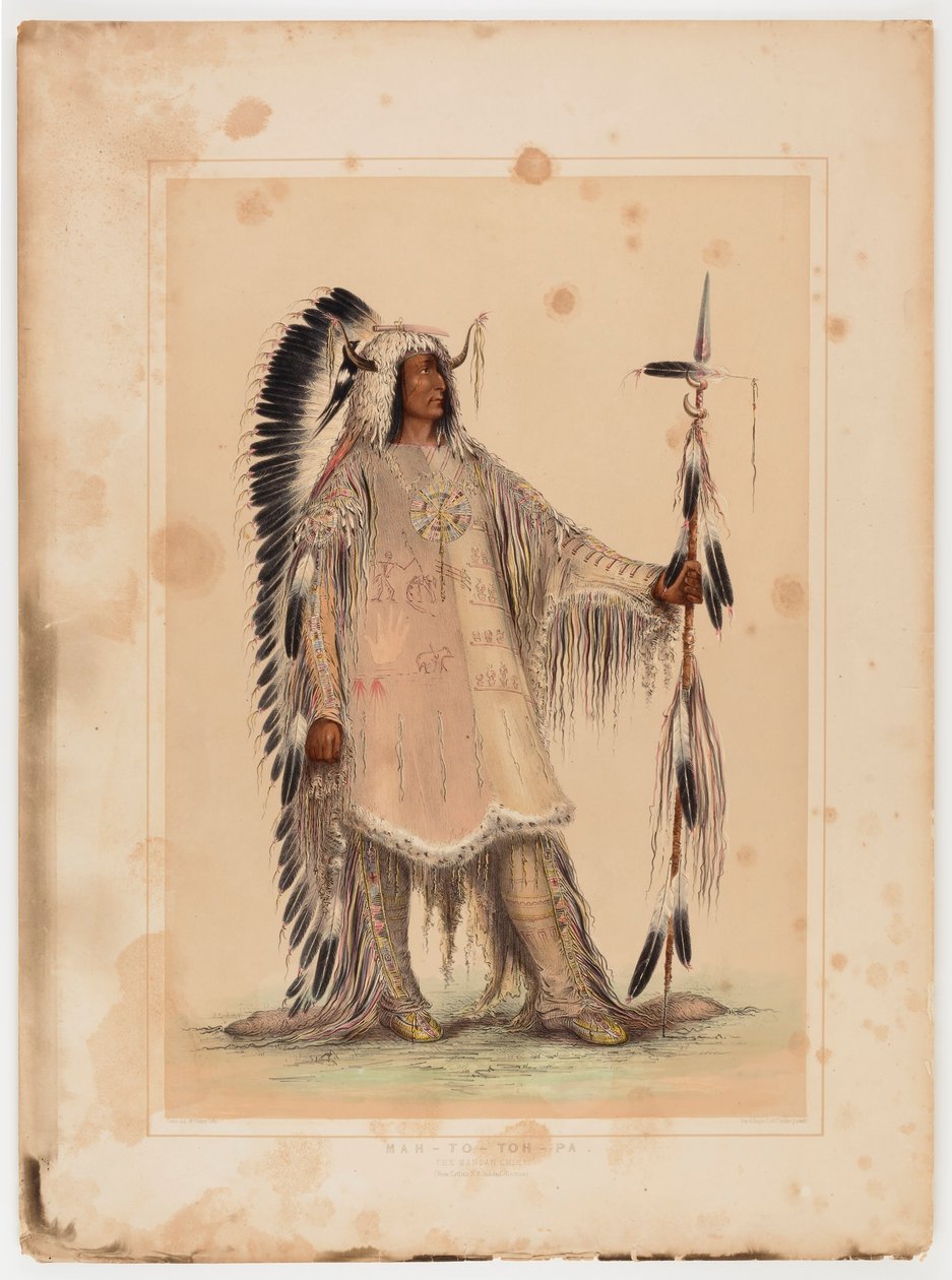 Mah-to-toh-pa, a mandan törzsfőnök... alkotó: George Catlin
