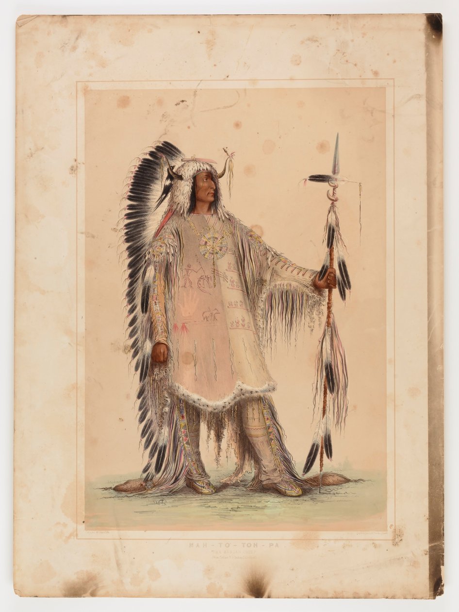 Mah-to-toh-pa, a mandan törzsfőnök... alkotó: George Catlin