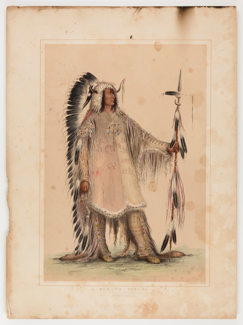 Mah-to-toh-pa, a mandan törzsfőnök alkotó: George Catlin
