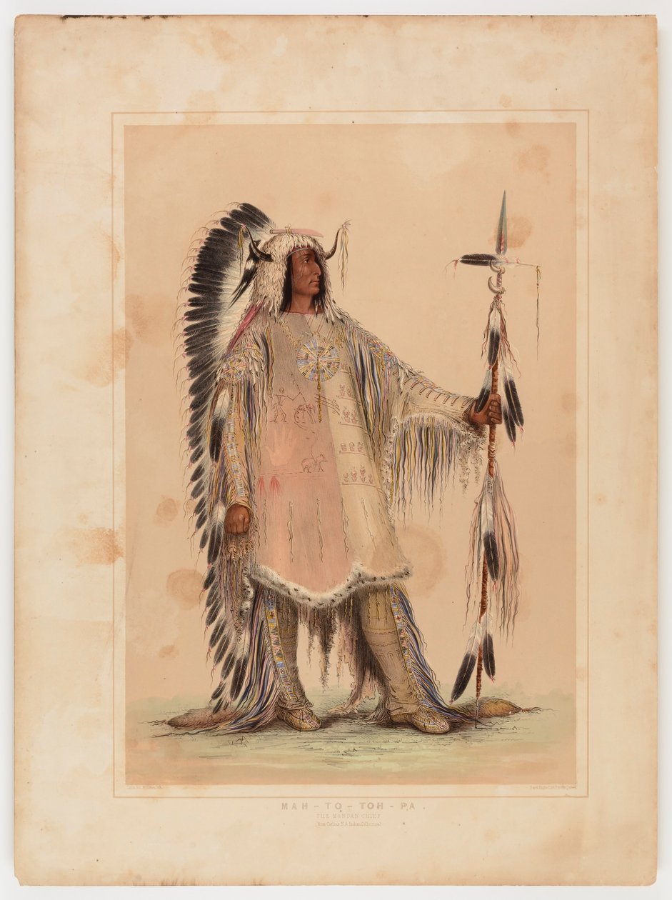 Mah-to-toh-pa, a mandan törzsfőnök alkotó: George Catlin