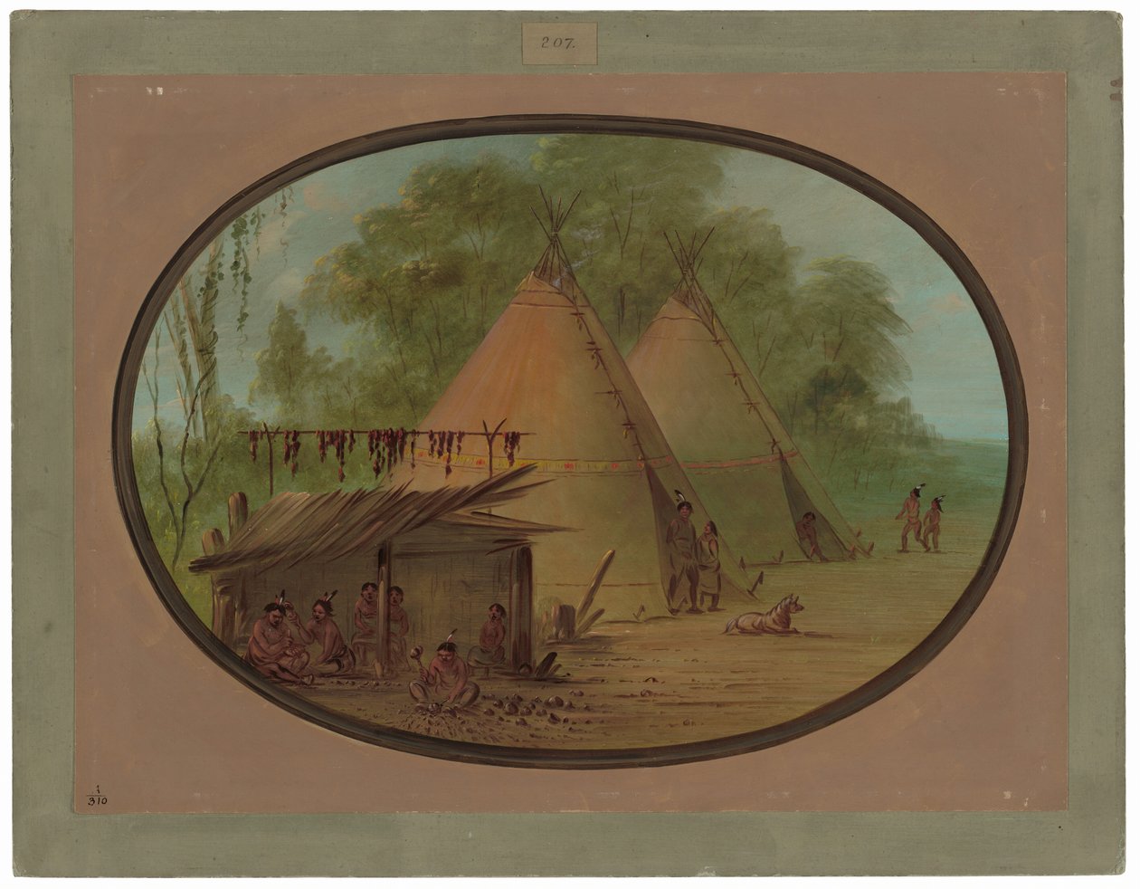 Flint nyílhegyek készítése – apacsok alkotó: George Catlin