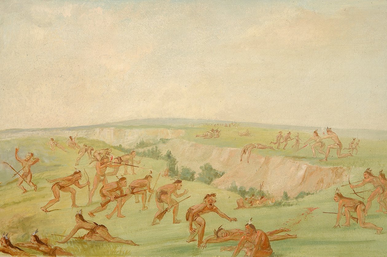 A mandanok megtámadnak egy arikara csoportot alkotó: George Catlin