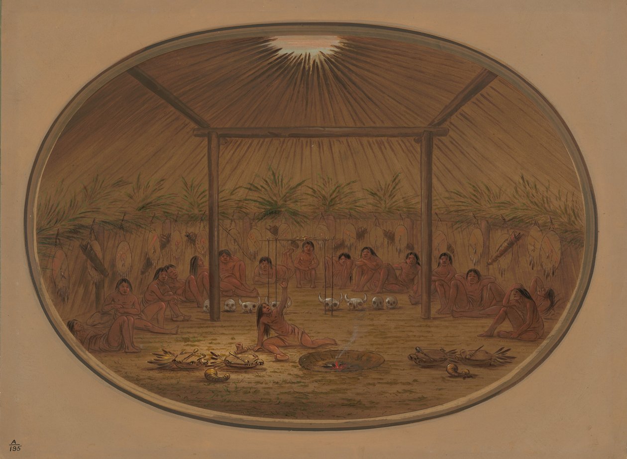 Mandan ceremónia – A víz elsüllyed, 18611869. alkotó: George Catlin