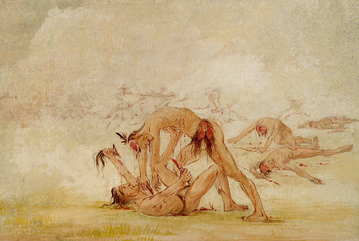 Mandan Scalping egy ellenséget alkotó: George Catlin