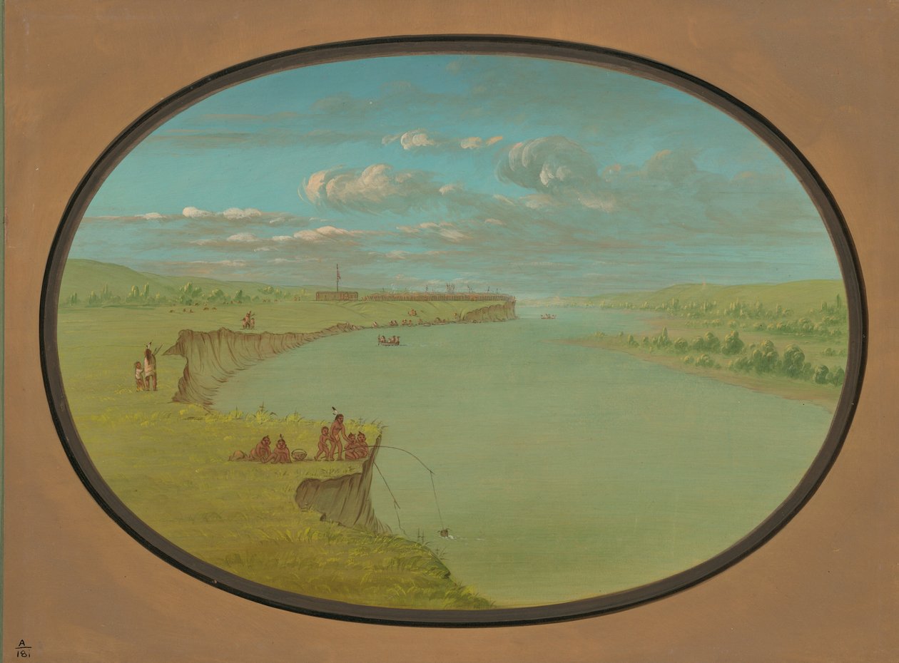 Mandan Village – Távoli kilátás, 18611869. alkotó: George Catlin