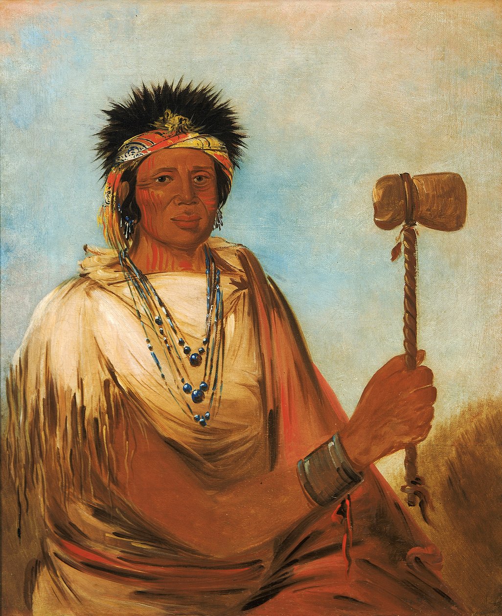 Men-són-se-ah, Bal kéz, harcos, 1830. alkotó: George Catlin