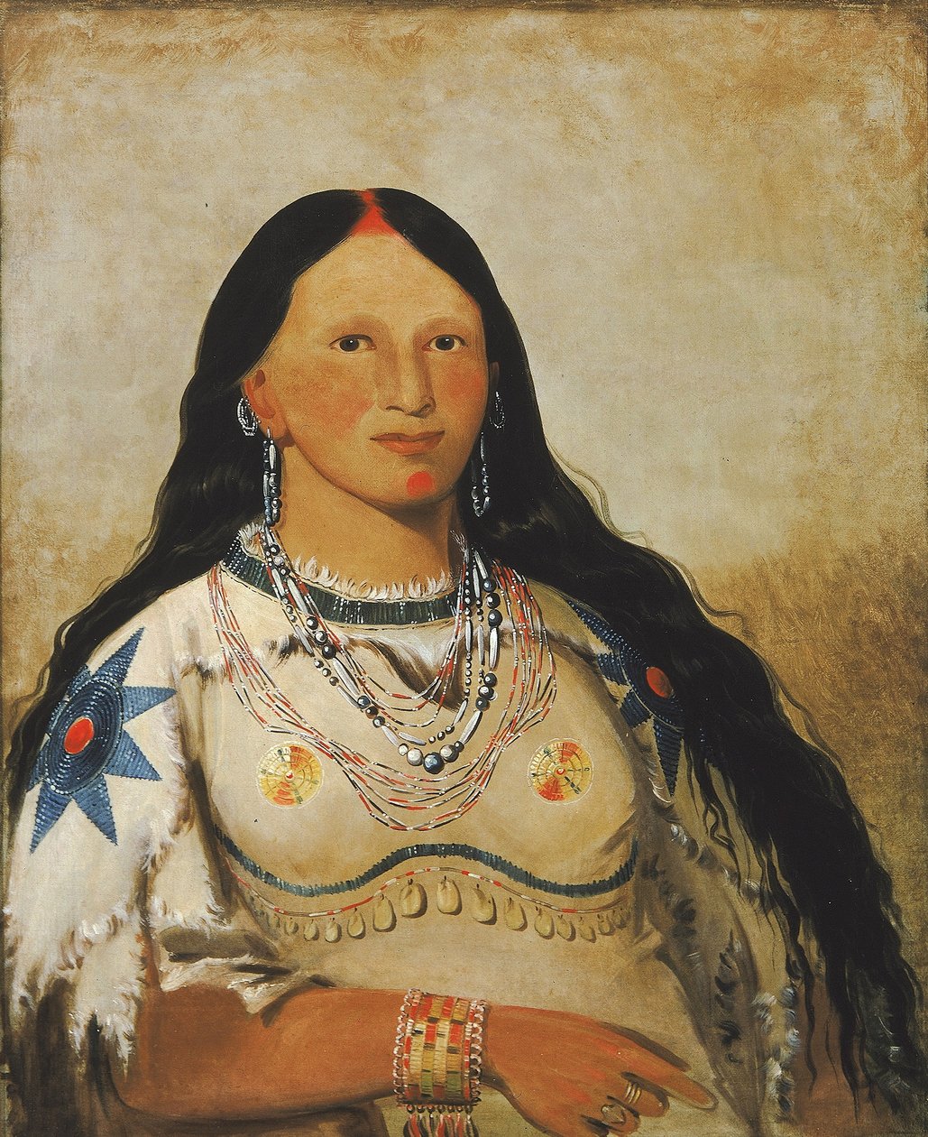 Mi-néek-ee-súnk-te-ka, Mink, a Beautiful Girl alkotó: George Catlin