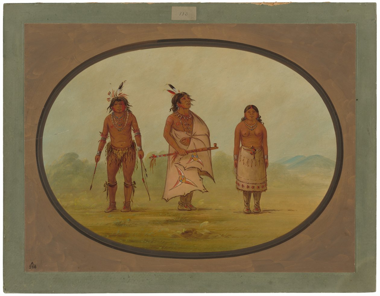 Mohave főnök, egy harcos és a felesége alkotó: George Catlin