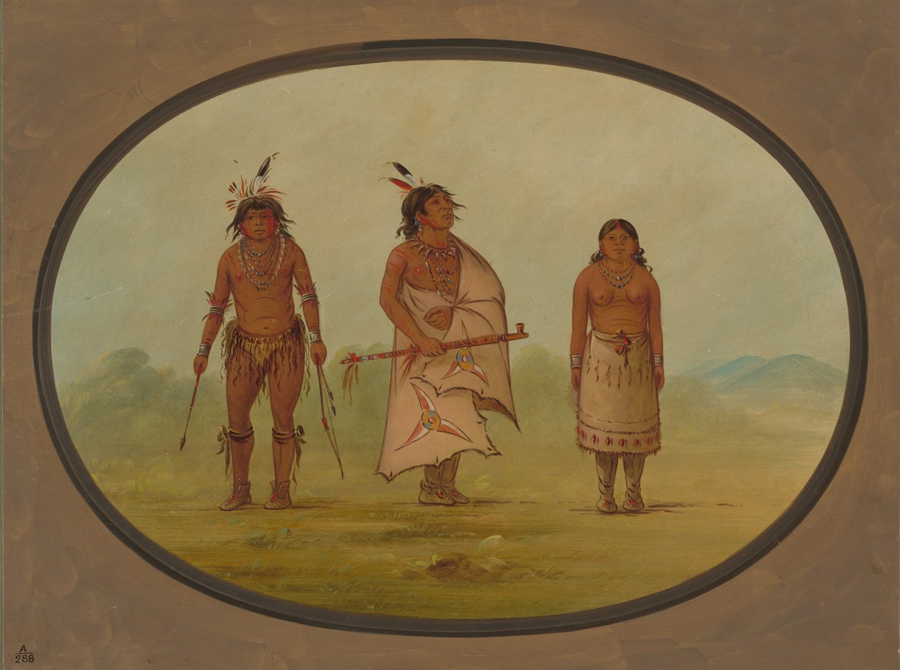 Mohave főnök, egy harcos és felesége, 18551869. alkotó: George Catlin