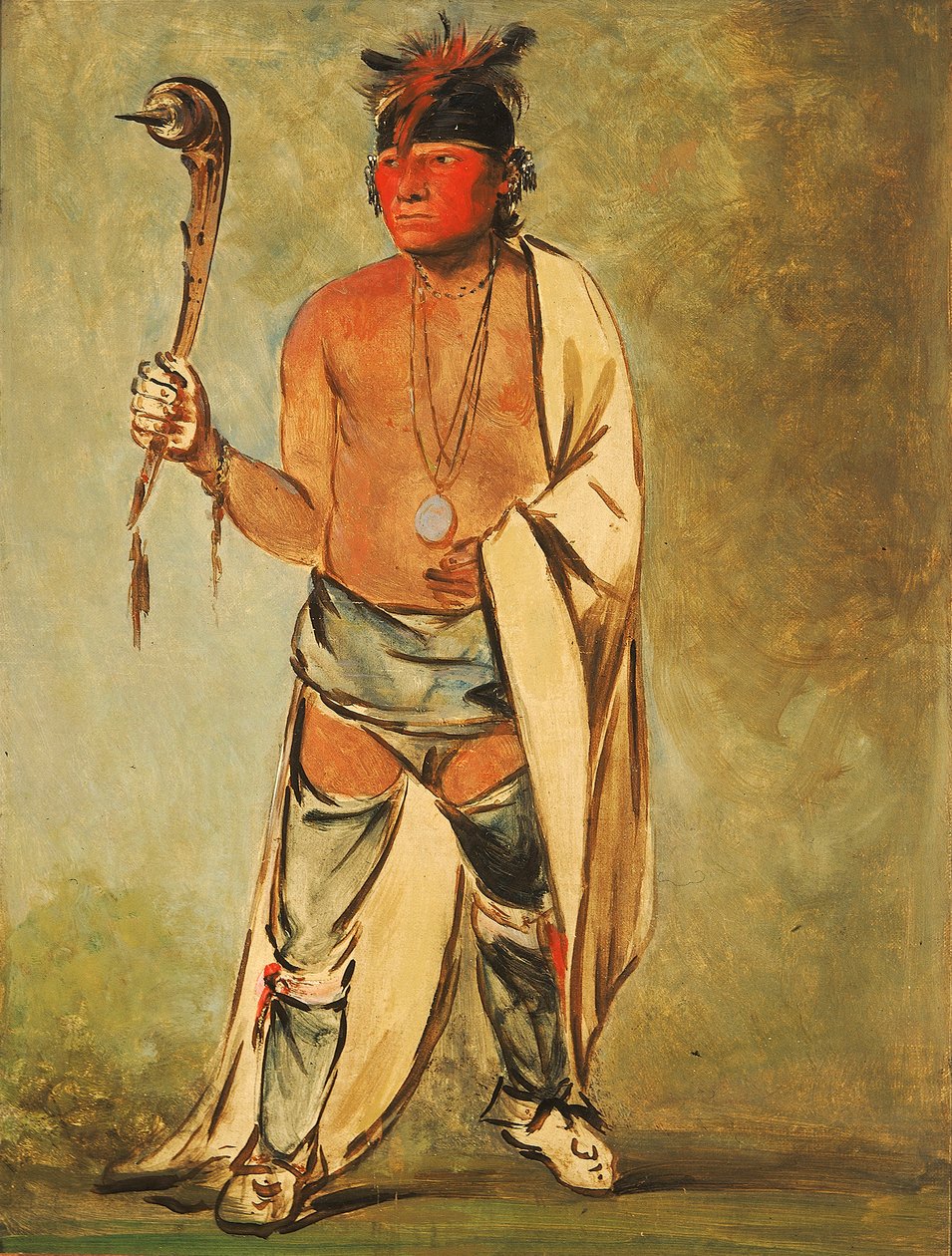 Szemtelen-háigh-hee-haw, Aki megnedvesíti a fát, 1828. alkotó: George Catlin