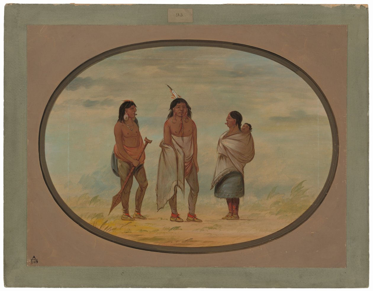 Nayas indián főnök, felesége és egy harcos alkotó: George Catlin
