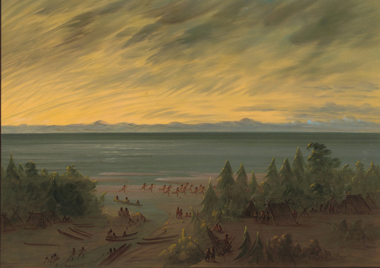 Nayas falu naplementében, 18551869. alkotó: George Catlin