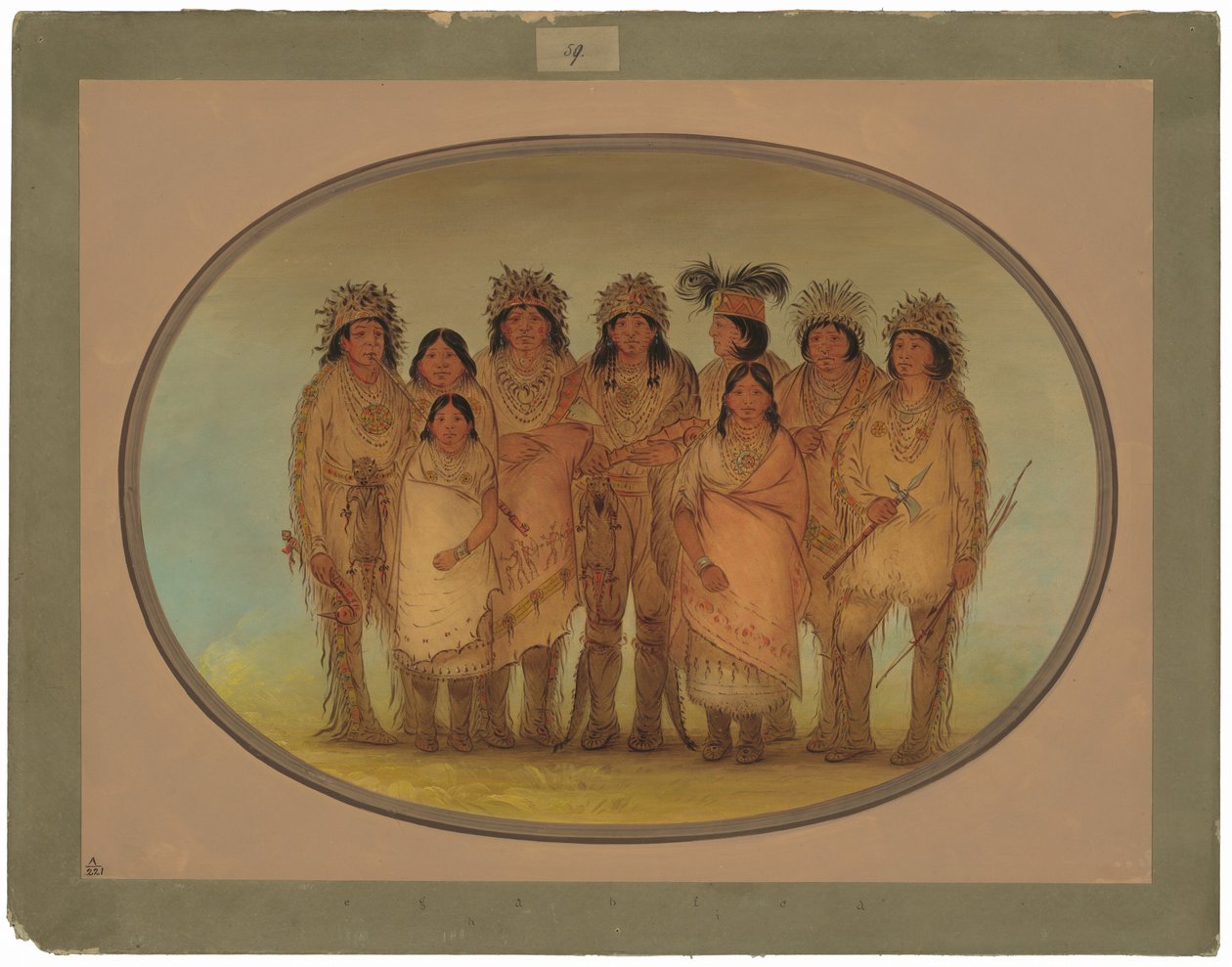 Kilenc Ojibbeway indián Londonban alkotó: George Catlin