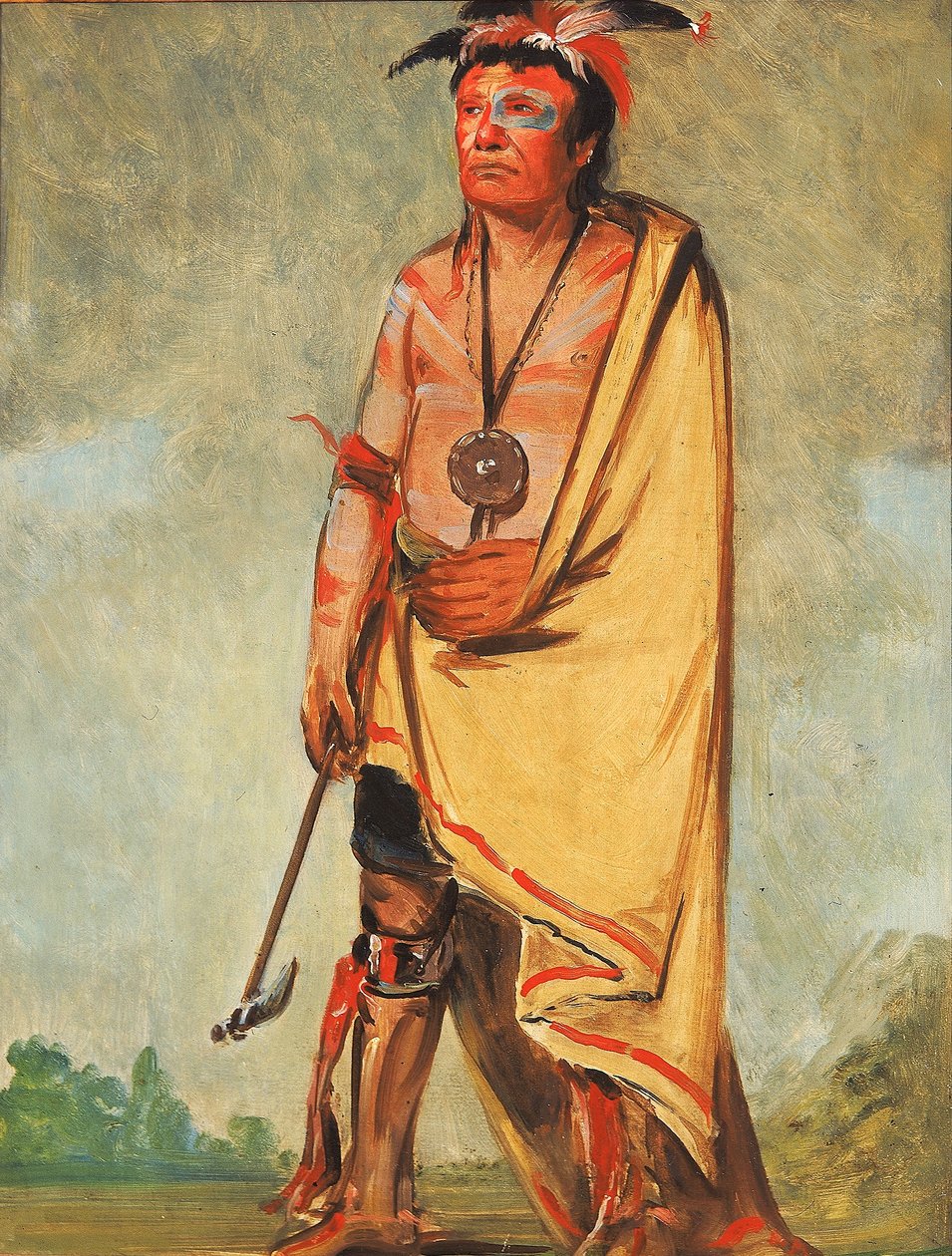 No-ak-chóo-she-kaw, Aki letöri a bokrokat. alkotó: George Catlin