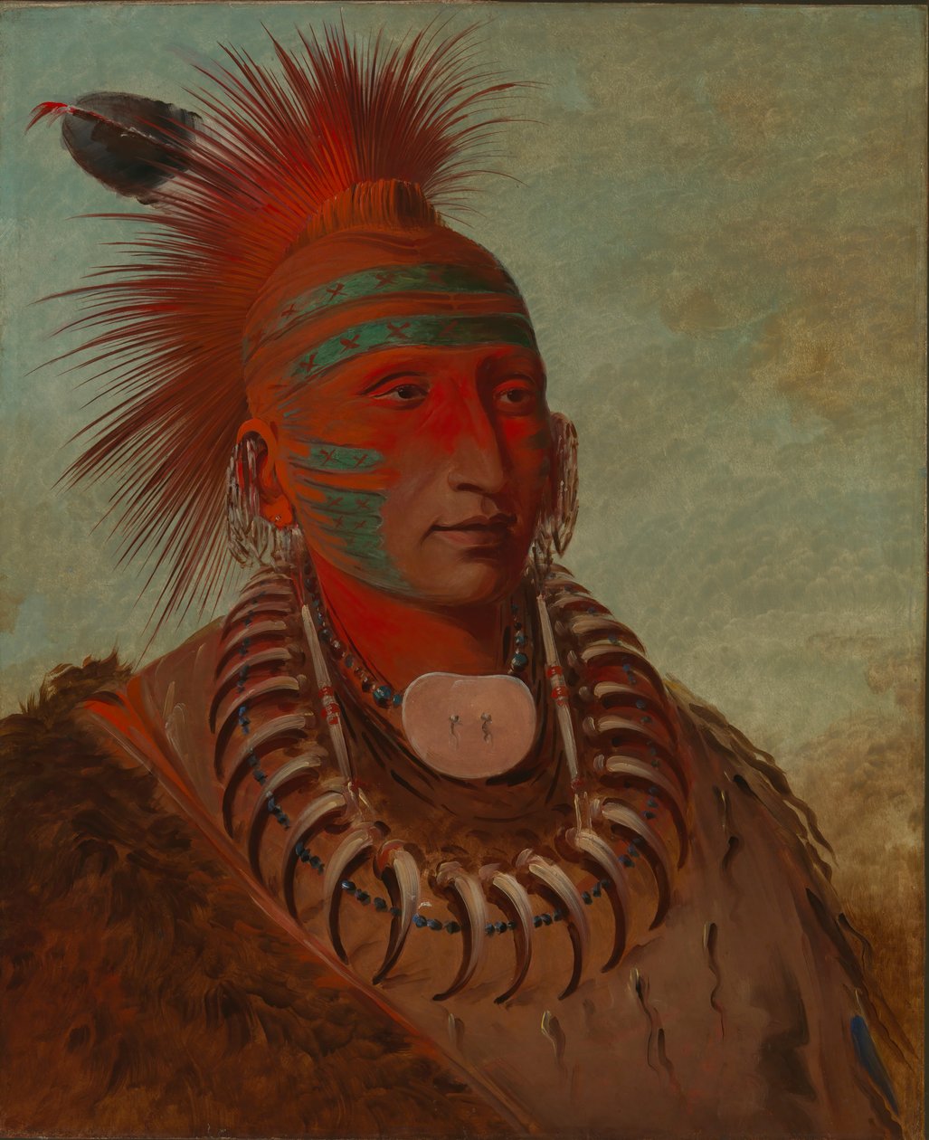 No-ho-mun-ya, Aki nem figyel, 1844. alkotó: George Catlin