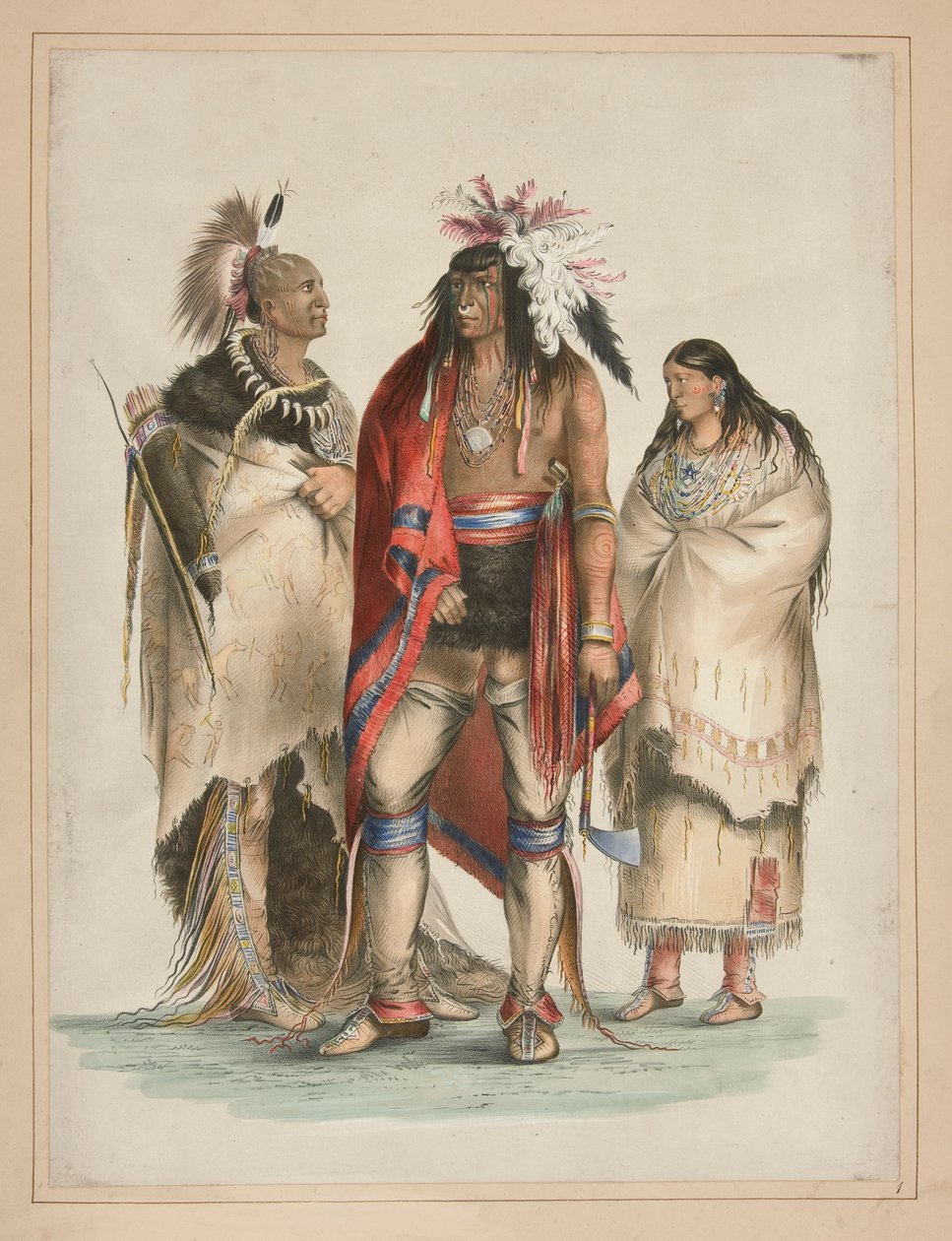 észak-amerikai indiánok, pl. 1 az észak-amerikai indiánok portfóliójából alkotó: George Catlin