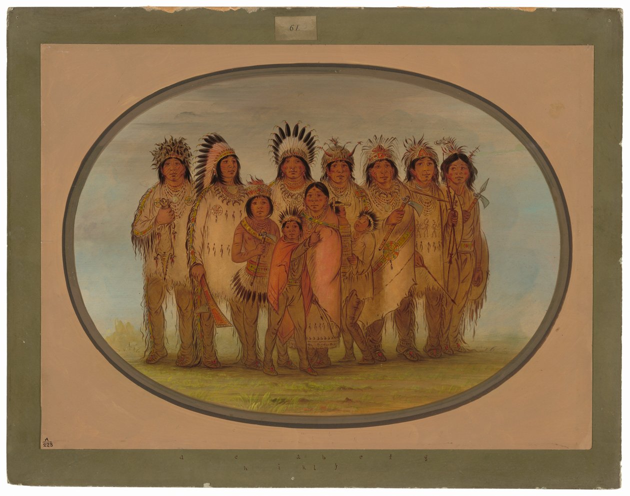 Ojibbeway indiánok Párizsban alkotó: George Catlin